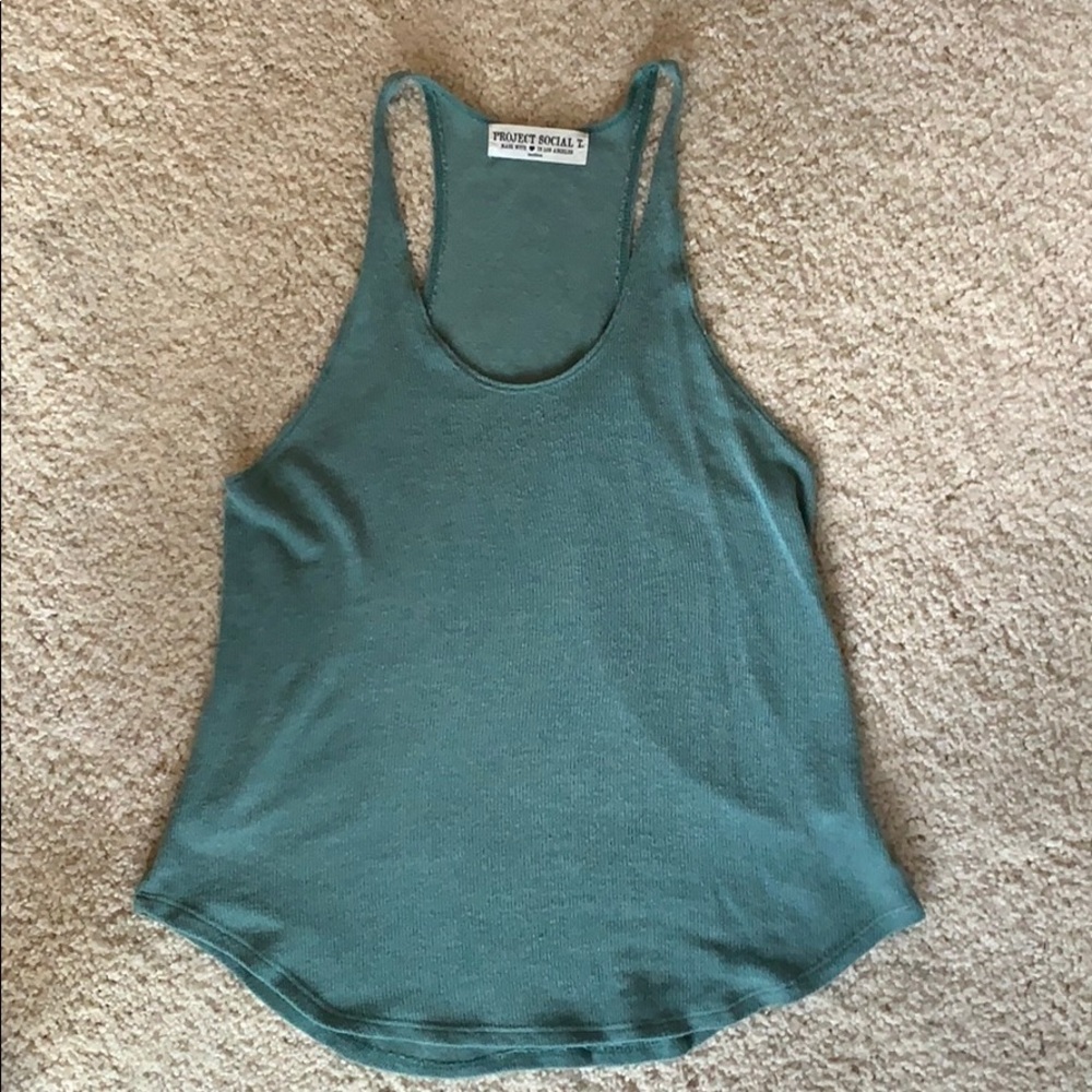 Teal/Green Ribbed Tank Top